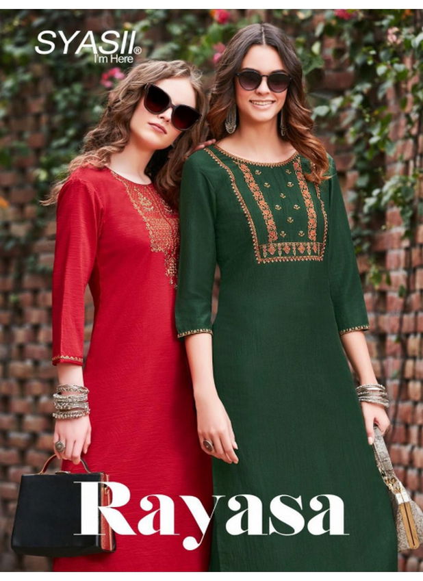 Syasii Rayasa Latest Fancy Regular Casual Wear Designer  Cotton Kurti With Bottom Collection